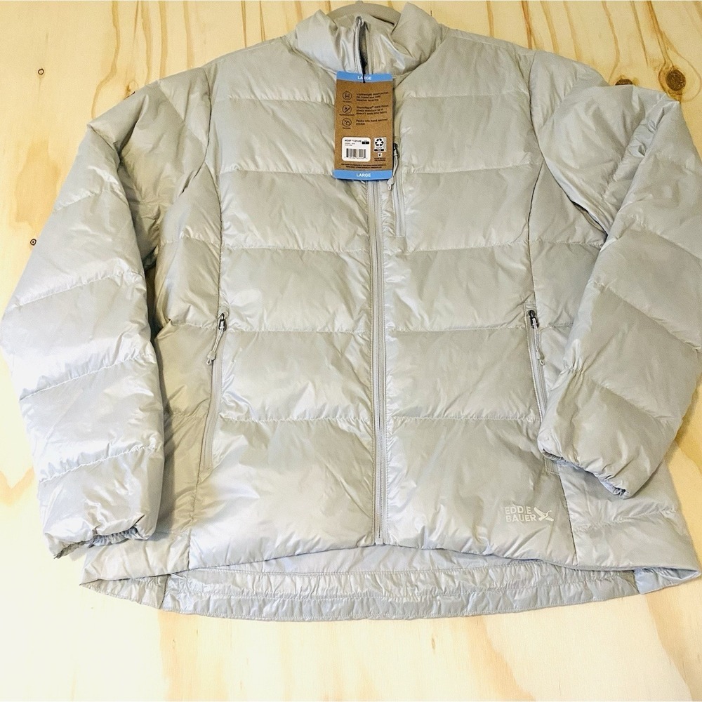 eddie bauer 650 down jacket womens, Silver/gray, L, Extra Big Inside Pockets X2